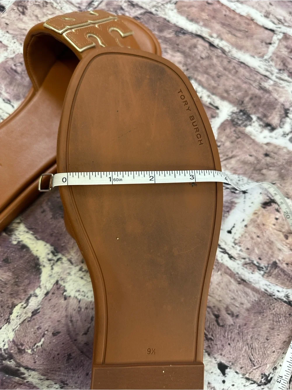 Tory Burch Double T Sport Slides Bourbon Miele / Gold Size 9.5 Clean Girl